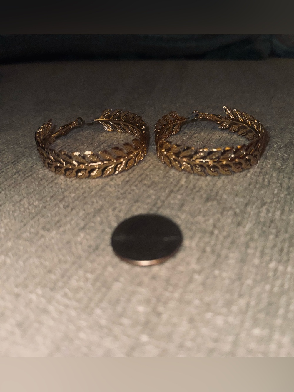 Gold Feather Hoop Earrings